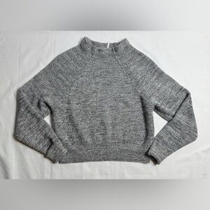 Free People Too Good Pullover Sweater Womens Small Gray Mockneck Cropped Top